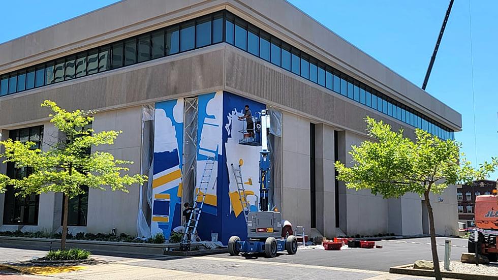 Work Underway on Another New Mural in Downtown Evansville