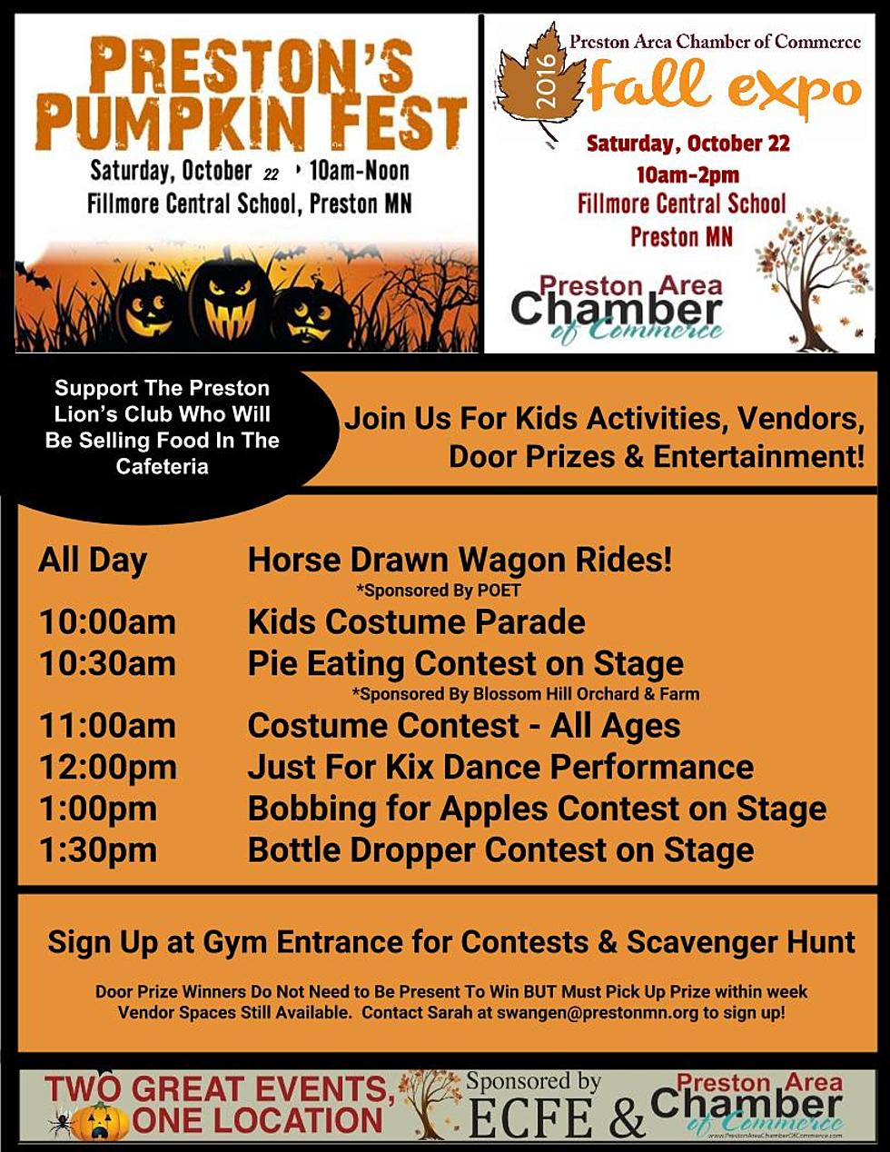 Preston Fall Expo and Pumpkin Fest October 22