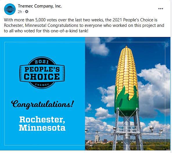 Rochester's Ear of Corn Water Tower Wins People's Choice Award