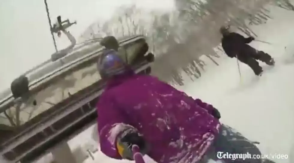 Selfie Stick Snowboarder Smacked By Ski Lift [VIDEO]