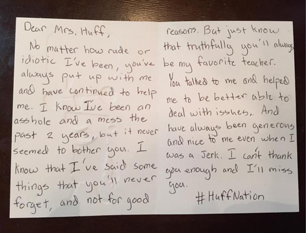 High School Teacher Receives Brutally Honest Card From Graduating Student