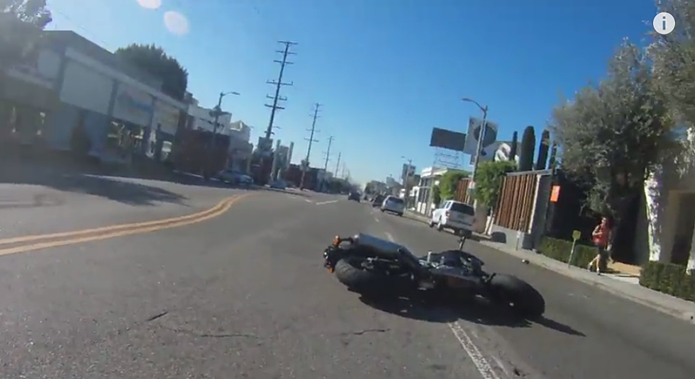 Motorcyclist Tells Driver To Stop Texting, Driver Runs Into Him [VIDEO]