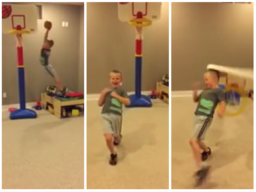 Watch This Kids Slam Dunk Celebration Get Cut Short [VIDEO]