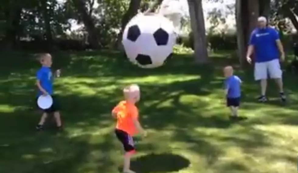 Dad Fail with a Giant Soccer Ball [VIDEO]