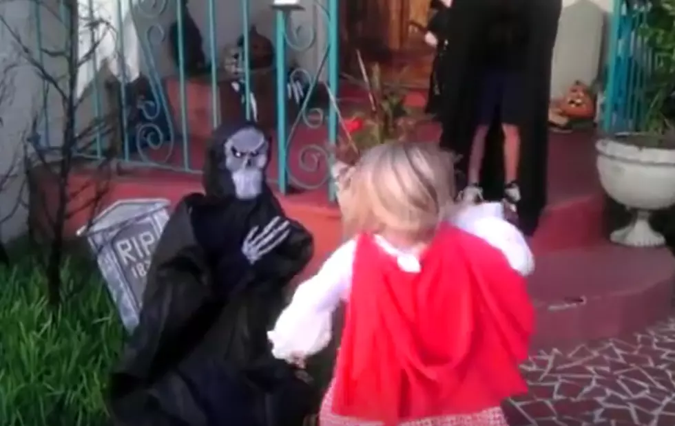 Little Sister Saves Big Brother from Scary Lawn Decoration [VIDEO]