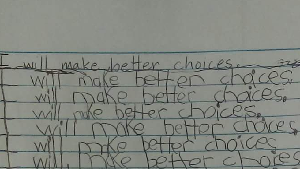 Crafty Kid’s Punishment Response Is On Point [PHOTO]