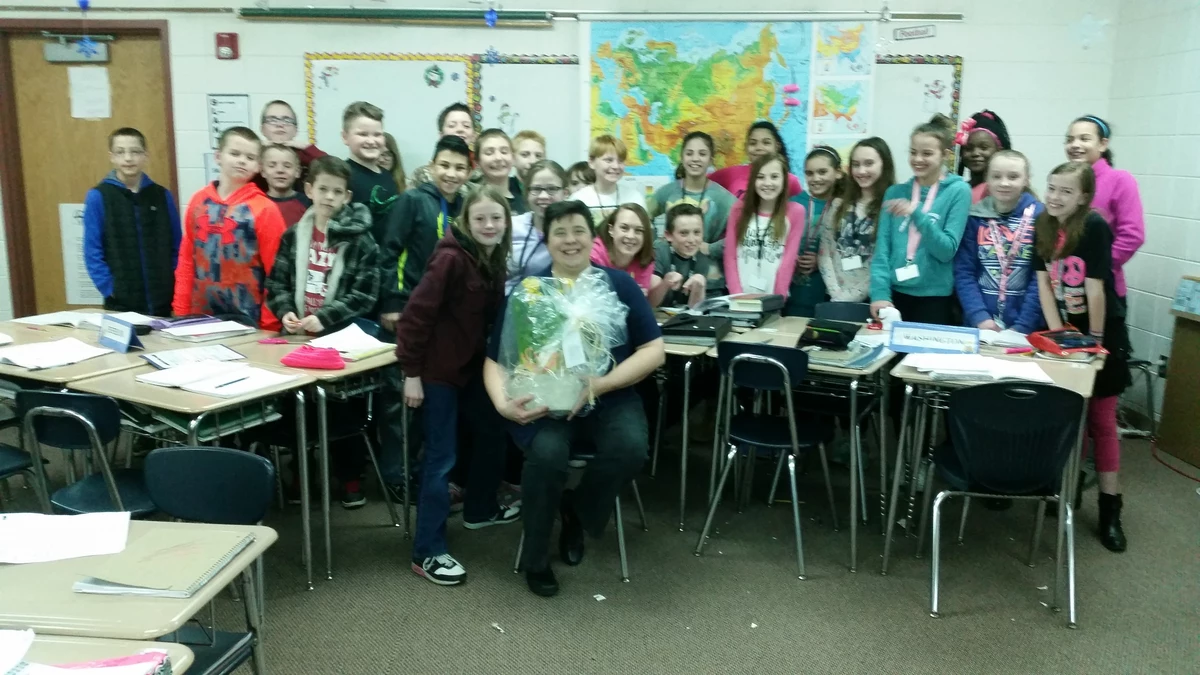 Teacher of the Week Miss Andreas from Roscoe Middle School