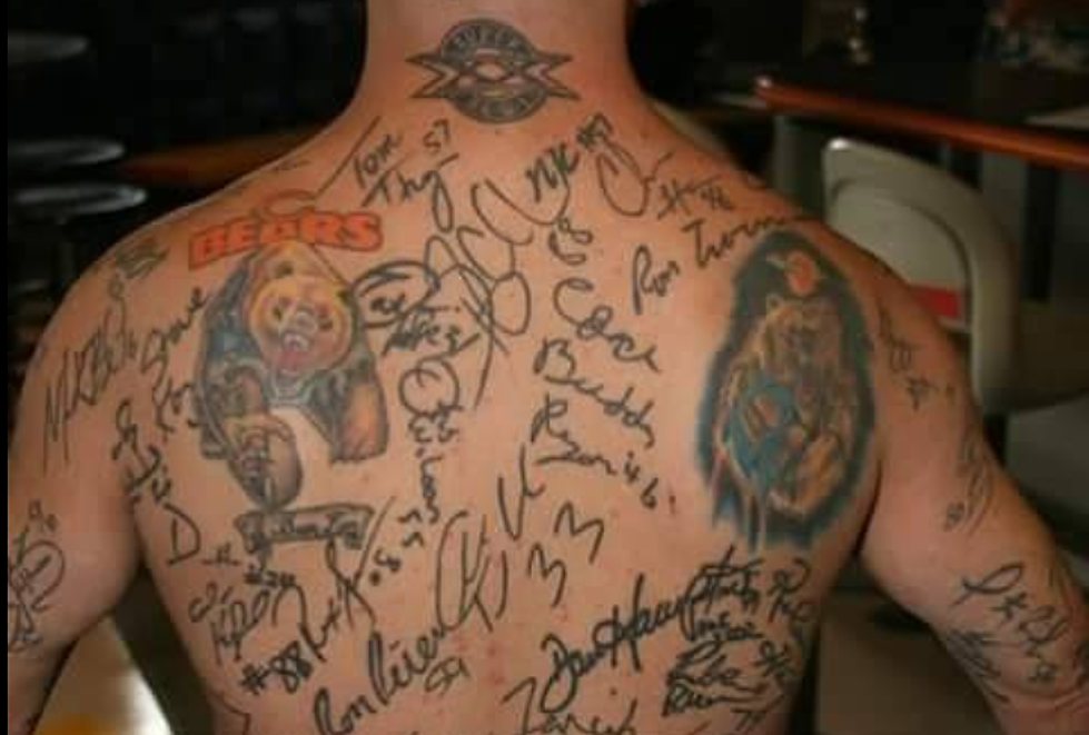 Tattooed Bears Fan Wants a Cutler Autograph on an Interesting Body Part