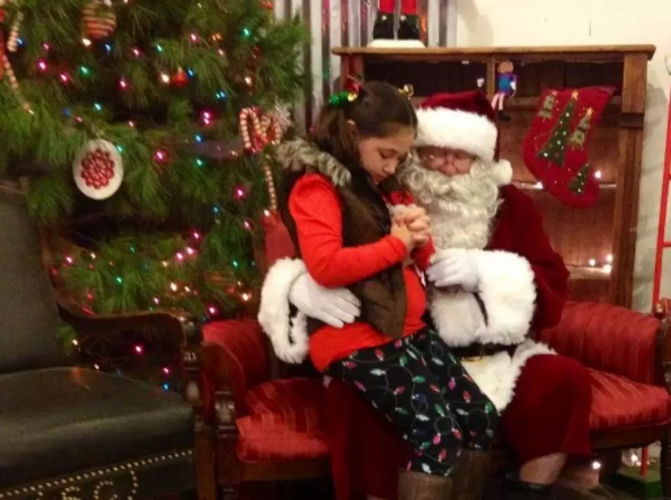 Santa from Williams Tree Farm Prays With Little Girl Whose Mom Needs a New Kidney