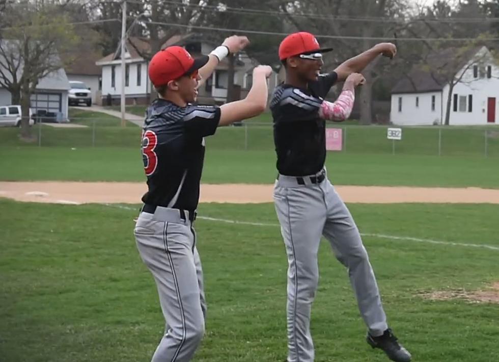 Rockford High School Baseball Teams Hold Dance Off During Rain Delay