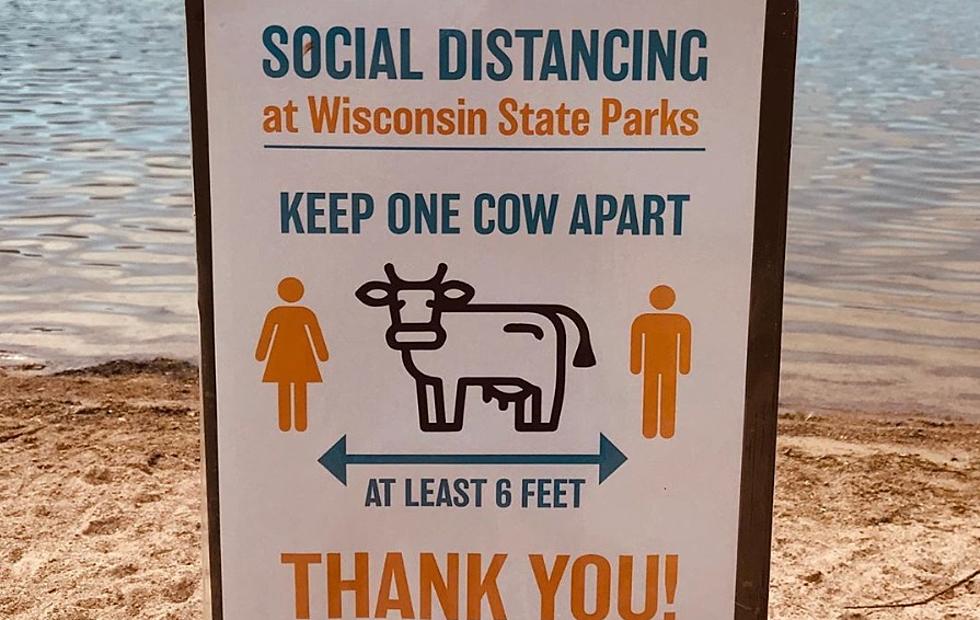Wisconsin Social Distancing Sign Reminds Us To Moo-ve Along
