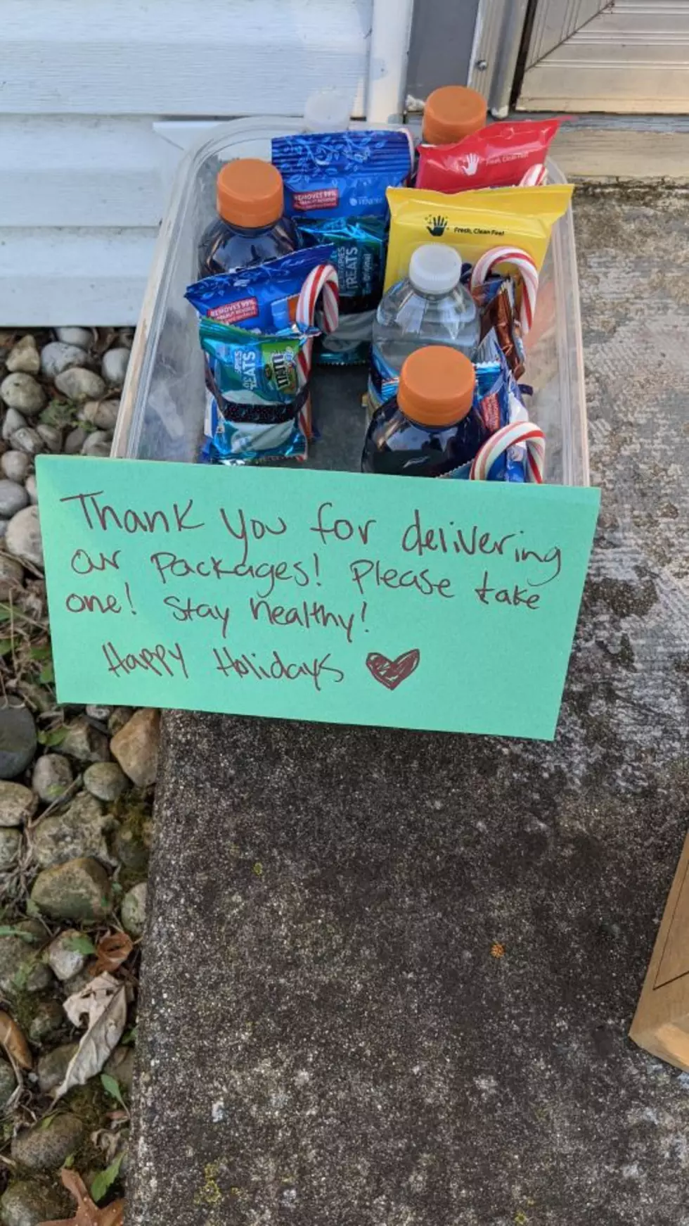 Local Package Courier Shares Sweet Goodies Left Out by Rockford Family