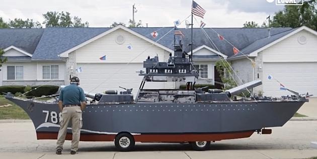 Illinois Man Transforms His Golf Cart Into a Drivable Navy Ship