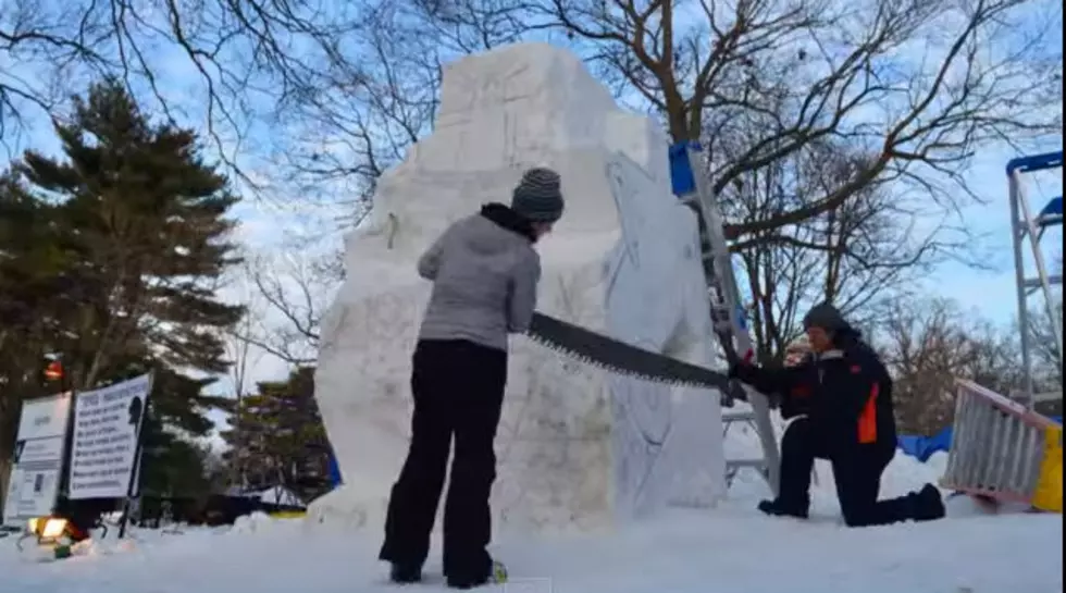 Watch A Team Build A Giant Snow Sculpture in Rockford in Less Than A Minute