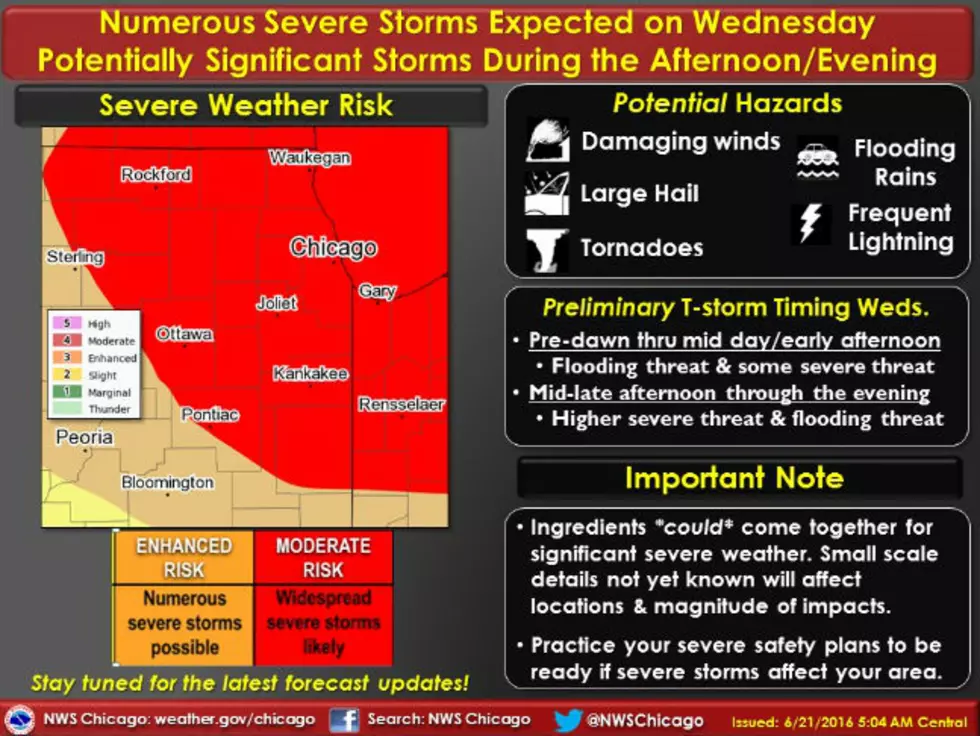 Severe Weather Expected for Northern Illinois Wednesday
