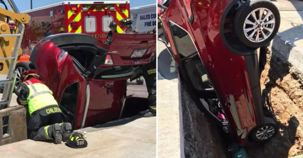 Despite Several Warnings, Wisconsin Motorist Drives Into Construction Hole