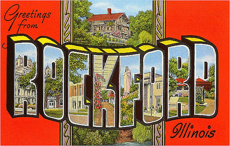 Souvenir Rockford Postcards on Display 