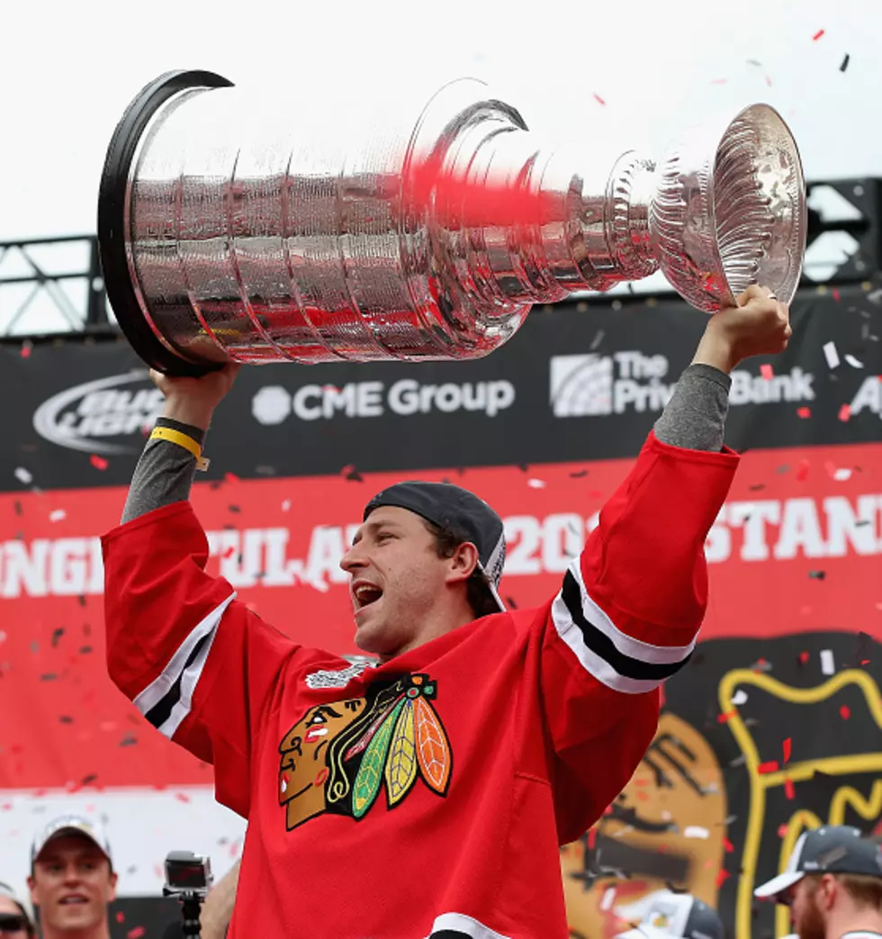 Blackhawks&#8217; Andrew Desjardins Puts His Baby In The Stanley Cup [Photo]