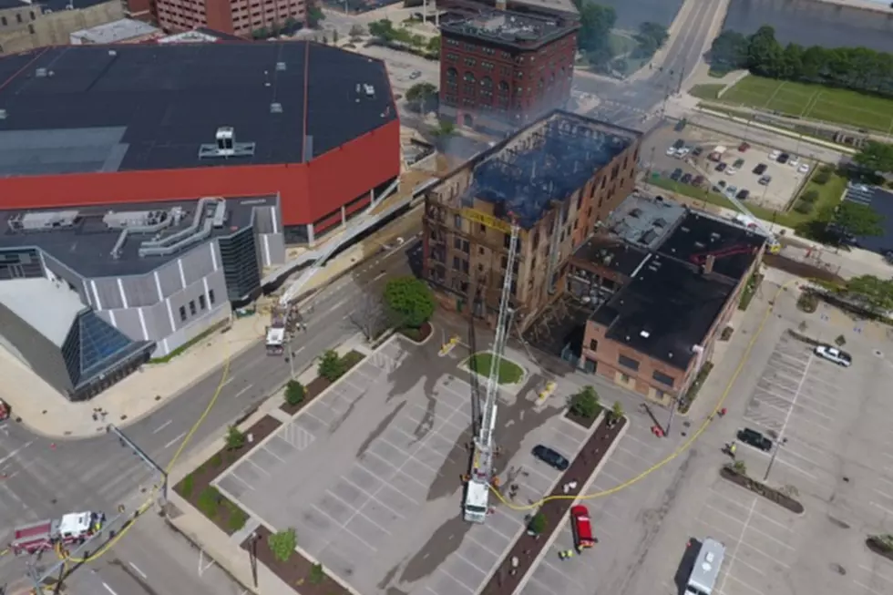 Aerial View Of Downtown Rockford Fire