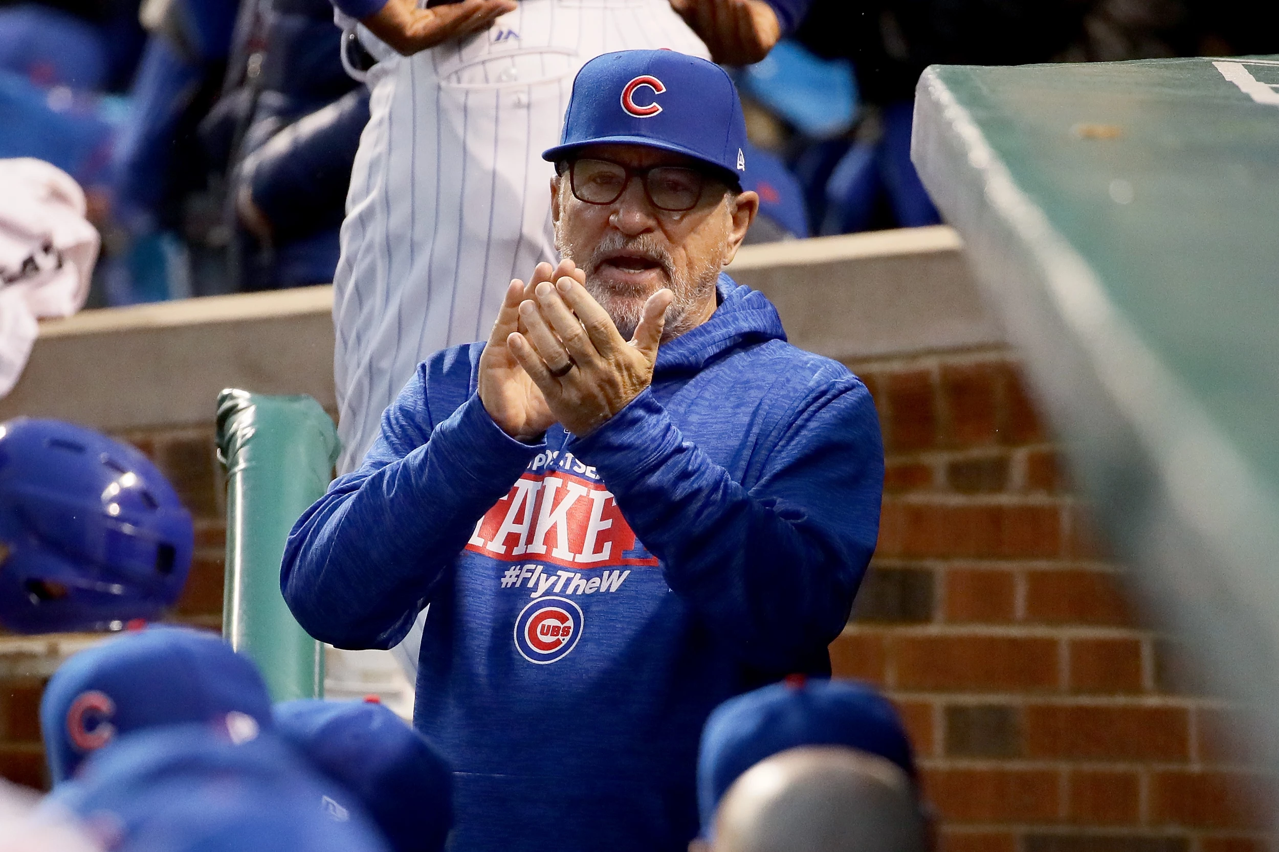 Cubs wear T-shirts with Joe Maddon motto