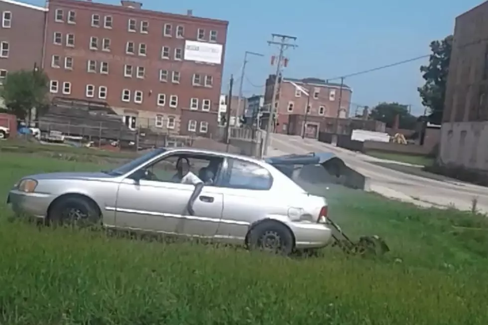 Rockford Man Caught Mowing Lawn With Car [VIDEO]