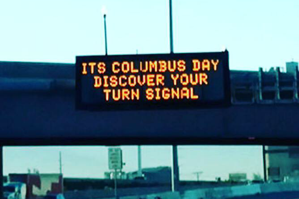 Illinois State Police Share Clever Columbus Day Highway Message
