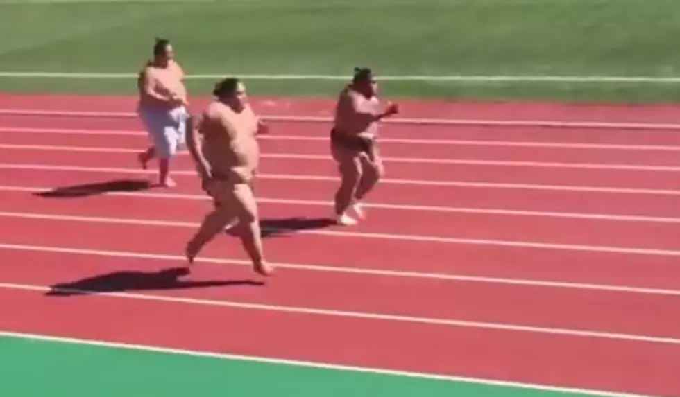 Watch A Sumo Wrestler Track Meet