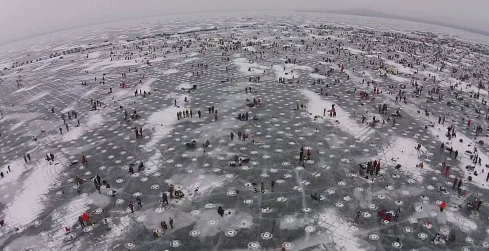 Drone Footage Of HUGE Ice Fishing Tourney in MN