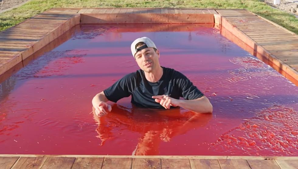 Watch This Guy Try in a Swimming Pool Full of JELLO