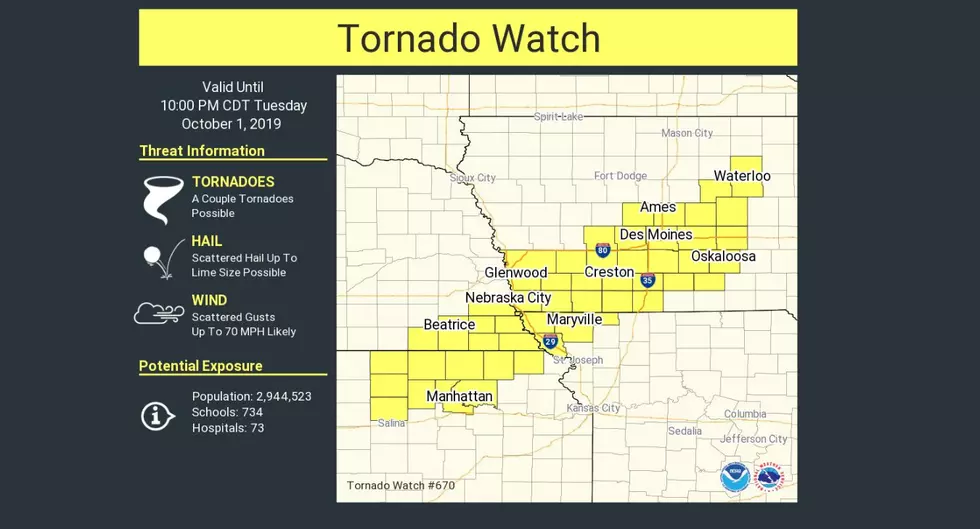 Tornado Watch Issued for Parts of Iowa