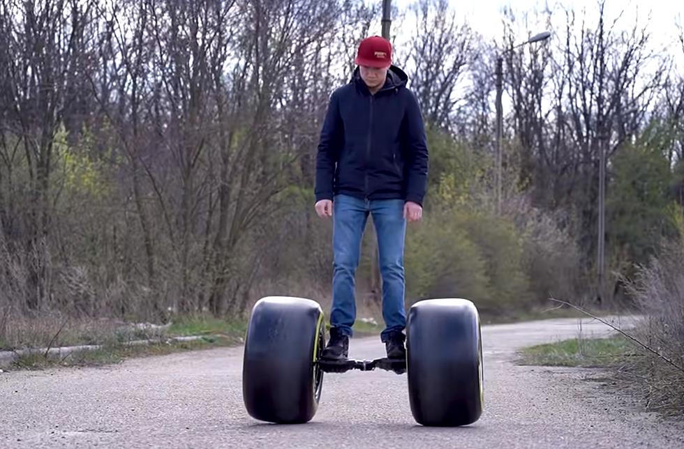 A Hoverboard with Formula 1 Wheels
