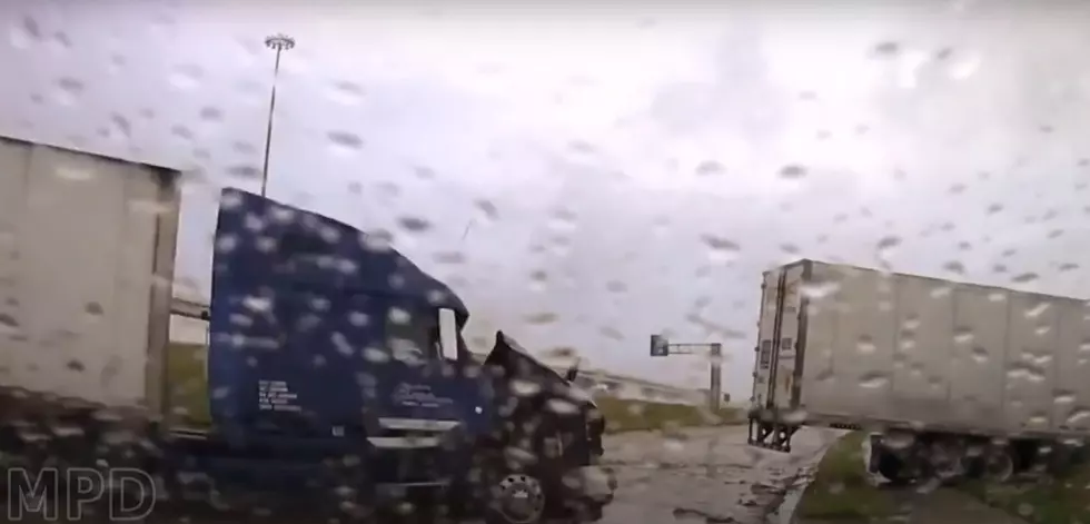 Troopers Nearly Hit by Runaway Semi-Truck (VIDEO)