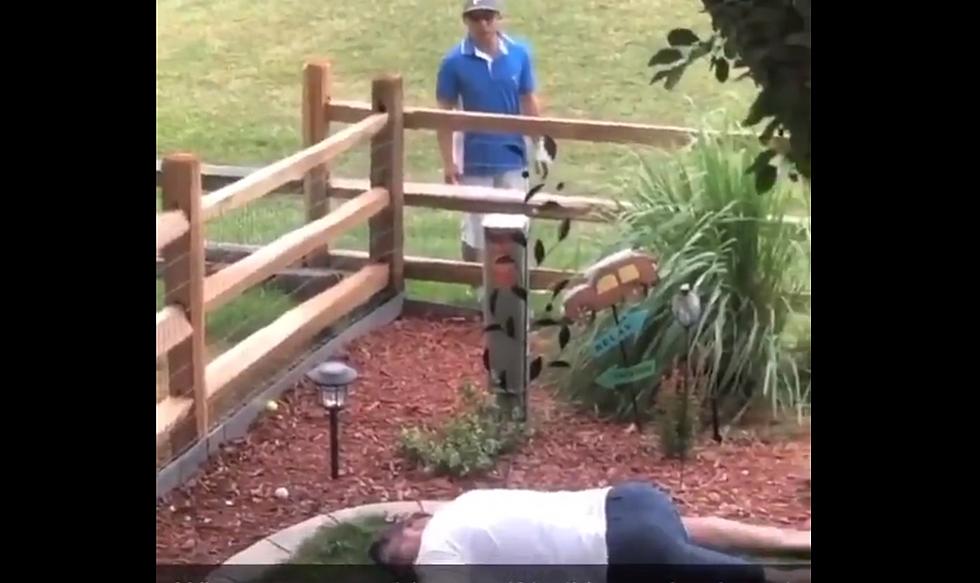Guy Hits Golf Ball in Family’s Backyard, Dad Pretends He was Knocked Out (VIDEO)