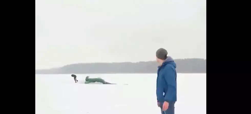 Car &#8220;Donuts&#8221; Itself Into a Frozen Lake (VIDEO)