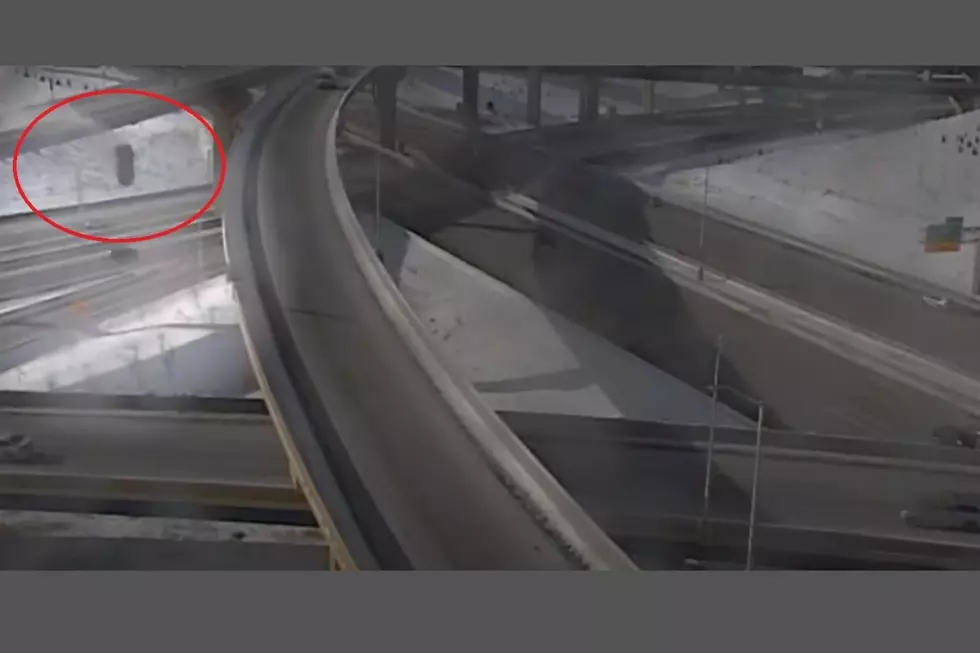 Driver Skids off Interstate Ramp & Falls 70 Feet (VIDEO)