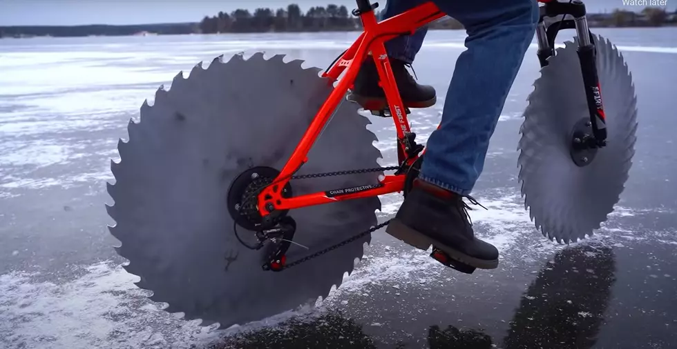 Bicycle With Circular Saw Blades as Tires
