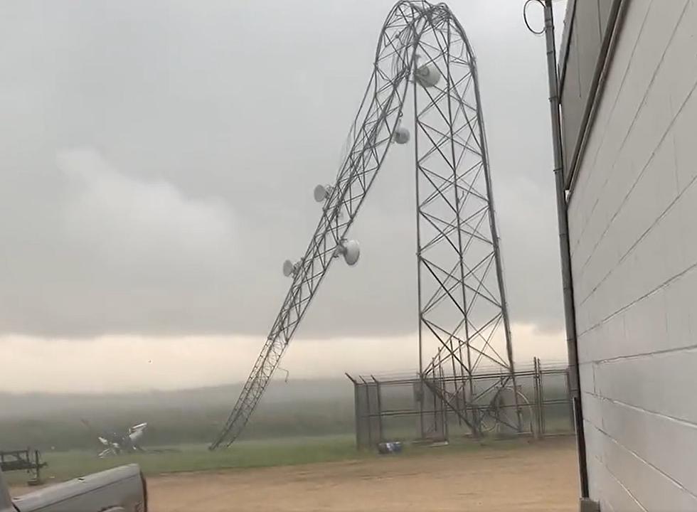 (WATCH) Tower in Iowa was Bent in Half During Tuesday’s Storms
