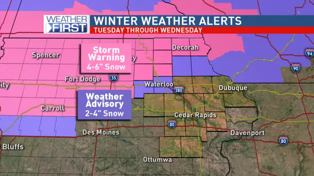 Winter Storm Warning And Advisories For The Cedar Valley