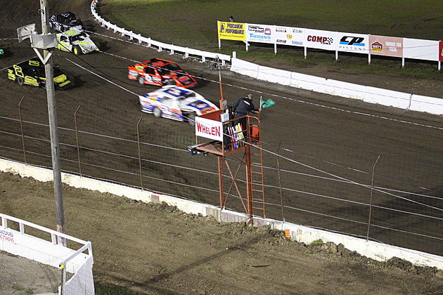 Flag Waving Dirt Track Racing Fans