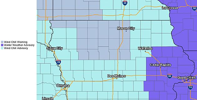 Northeast Iowa Forced to Deal with Dangerously Cold Wind Chills