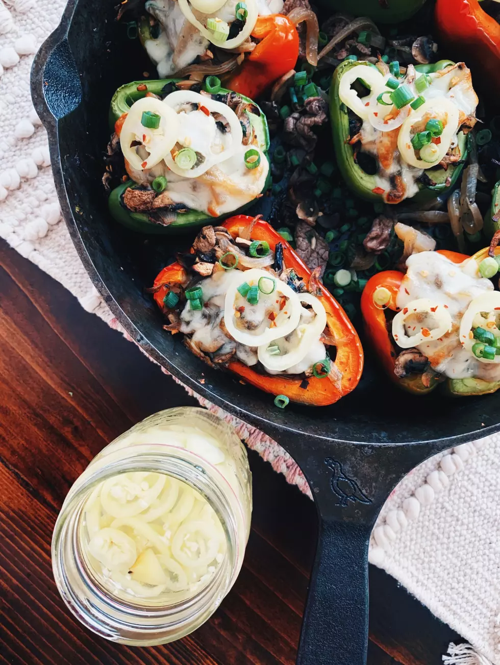 The Hangry Iowa Foodie: Philly Cheesesteak Stuffed Peppers