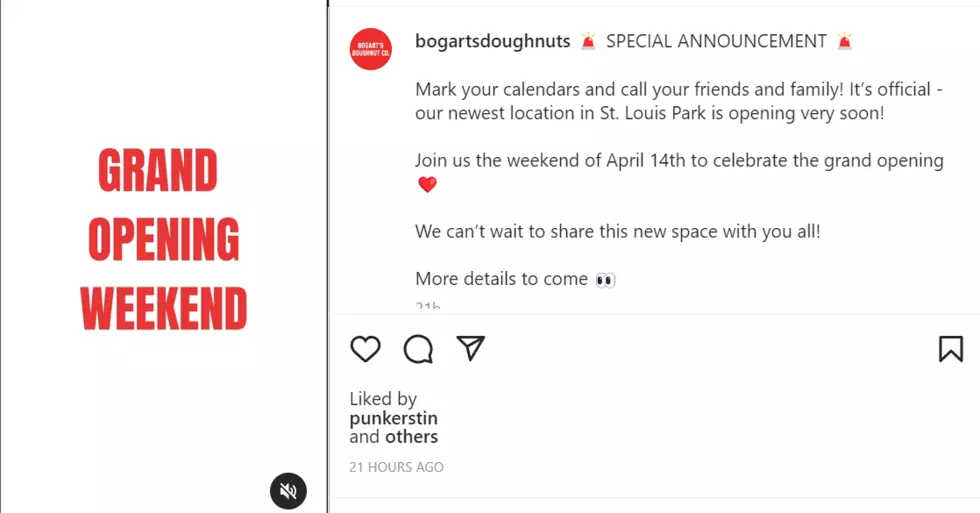 Screenshot of post by @bogartsdoughnuts on Instagram