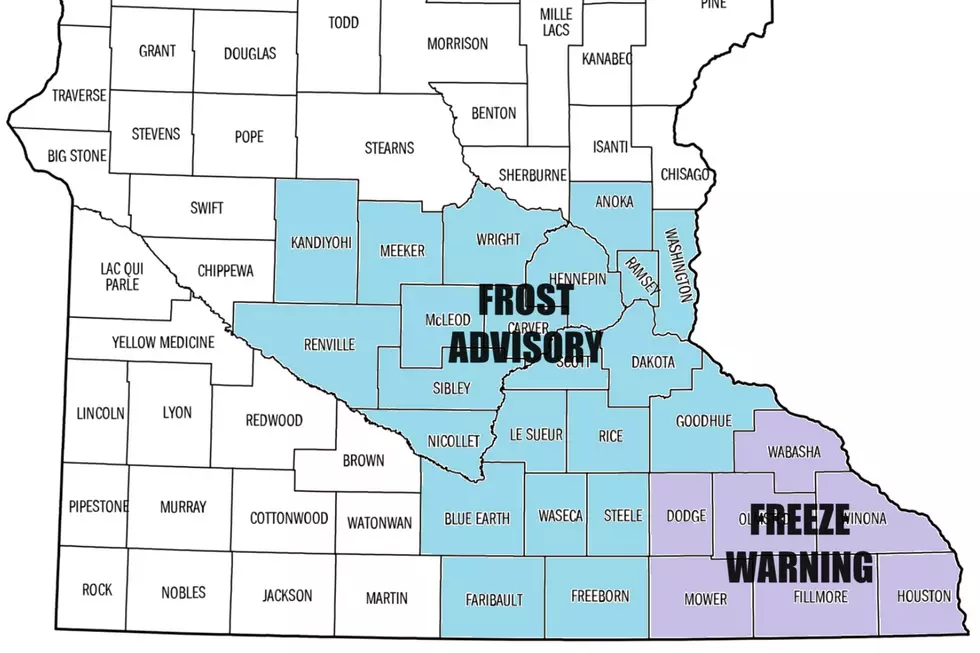 Frost Advisory & Freeze Warning for Southern Minnesota Tonight