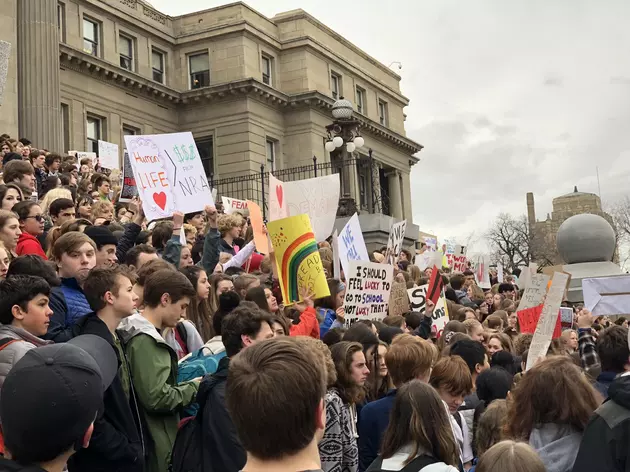 Hundreds Join Downtown Capitol March During Student Walkout