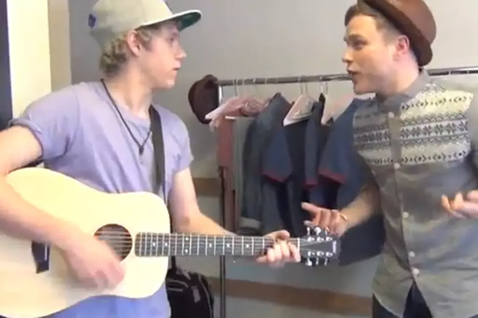 Olly Murs and Niall Horan from OneDirection Perform &#8216;Heart SKips a Beat&#8217;