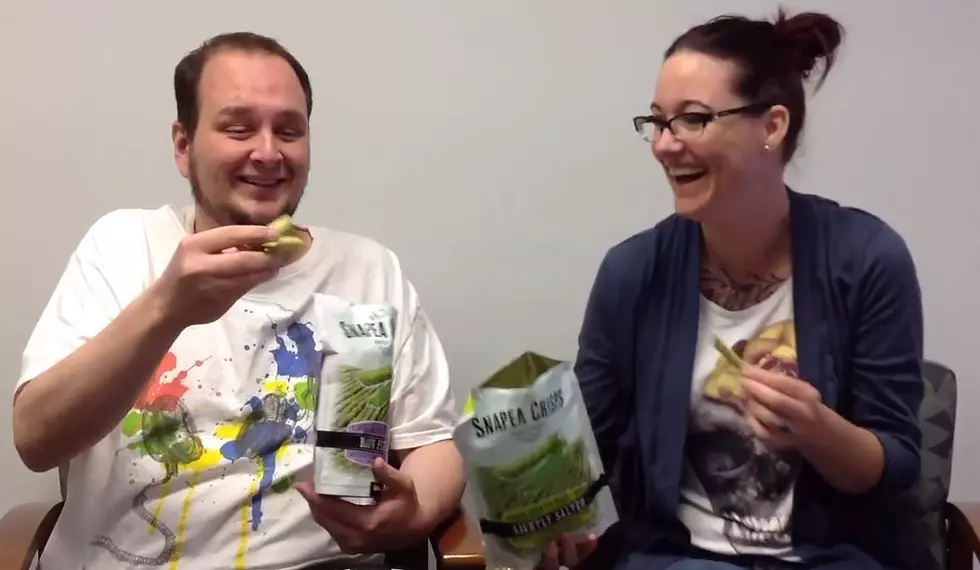 Watch the KISS Staff Try Harvest Snaps Snapea and Lentil Crisps [VIDEO]