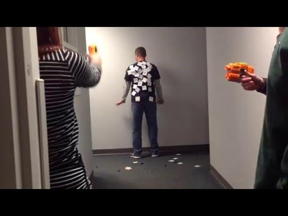 Picking Powerball Numbers By Shooting Ryan O&#8217;Bryan with Nerf Guns [VIDEO]