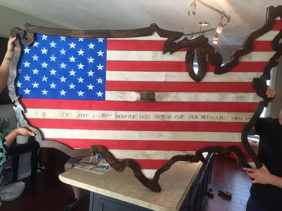 American Flag Made from Fire Hoses to be Raffled at Guns and Hoses