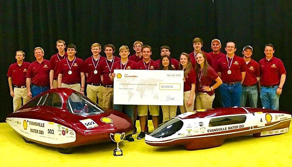 Evansville Mater Dei’s Supermileage Team Takes 1st Place in Shell Eco-Marathon