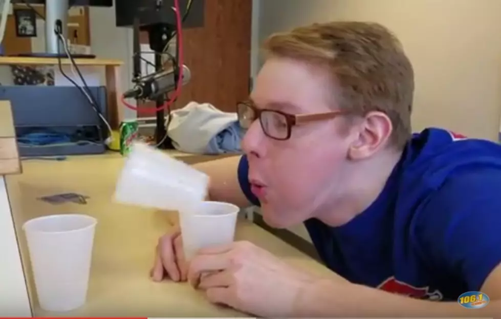Gavin Tries the Cup Blowing Challenge